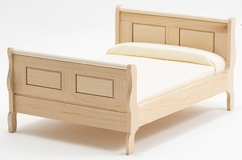 Sleigh Bed, Unfinished  